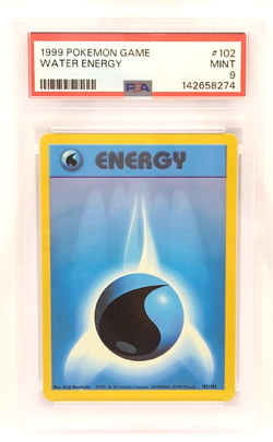 1999 POKEMON BASE SET UNLIMITED #102/102 WATER ENERGY Mint PSA 9 - Image 1