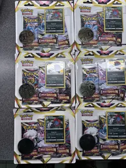 Pokemon TCG Lost Origin Sword & Shield 3-Pack Blister Weaville Sealed - Lot Of 9 - Image 2