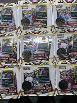 Pokemon TCG Lost Origin Sword & Shield 3-Pack Blister Weaville Sealed - Lot Of 9 - Image 3
