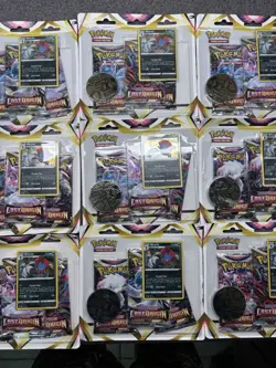 Pokemon TCG Lost Origin Sword & Shield 3-Pack Blister Weaville Sealed - Lot Of 9 - Image 5