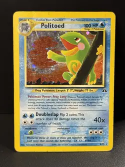 Politoed 8/75 Holo Rare Neo Discovery - DAMAGED CREASED - Pokemon TCG - Image 1