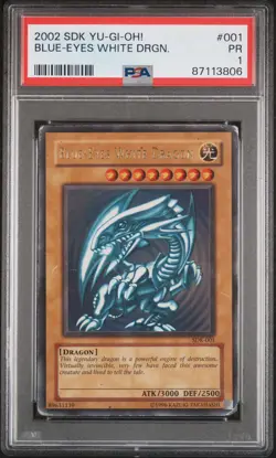PSA 1 - PR - Yugioh - 2002 Blue Eyes White Dragon SDK-001 - Ultra Rare - Image 1