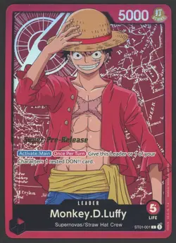 2022 One Piece Starter Deck Straw Hat Crew ST01-001 Monkey D. Luffy - Image 1