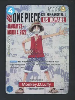 One Piece English College Basketball US Voyage Promo P-055 Monkey D Luffy - Image 1