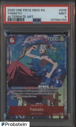 2025 One Piece EB02 EN Alternate Art #006 Yamato PSA 9 MINT - Image 1
