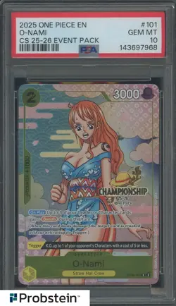 2025 One Piece EN Championship 25-26 Event Pack #101 O-Nami PSA 10 - Image 1