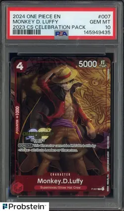 2024 One Piece EN CS Celebration Pack #007 Monkey D. Luffy PSA 10 GEM MINT - Image 1