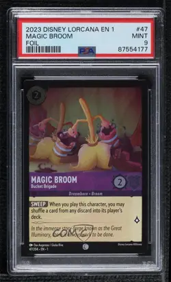 2023 Disney Lorcana The First Chapter 1 Foil Magic Broom Bucket Brigade PSA 9 - Image 1