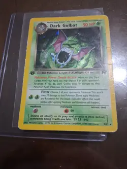 Pokemon TCG Dark Golbat Holo Rare Card Unlimited 7/82 Swirl Damaged - Image 3