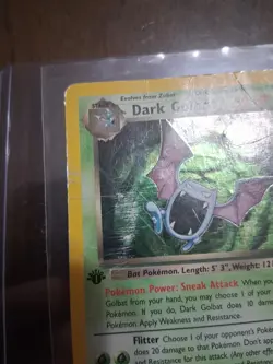 Pokemon TCG Dark Golbat Holo Rare Card Unlimited 7/82 Swirl Damaged - Image 4