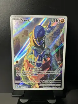 Pokemon TCG Sawk 130/086 White Flare Illustration Rare Card - Image 1