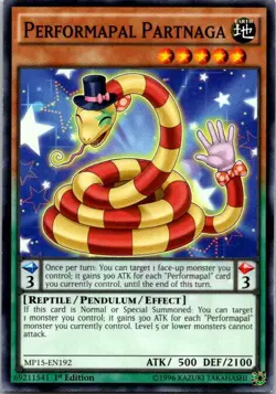 Performapal Partnaga MP15-EN192 Yu-Gi-Oh! Card Light Play 1st Edition - Image 1
