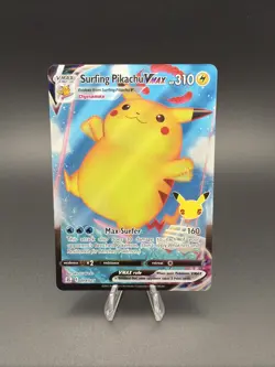 Pokemon Surfing Pikachu VMAX Ultra Rare Full Art Holo Celebrations 009/025 Card - Image 1