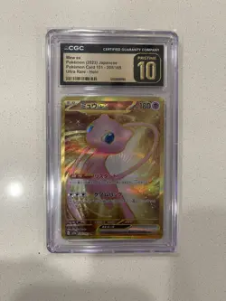 CGC Pristine 10 Mew ex Ultra Rare Holo Pokemon Card 208/165 Japanese 2023 - Image 1