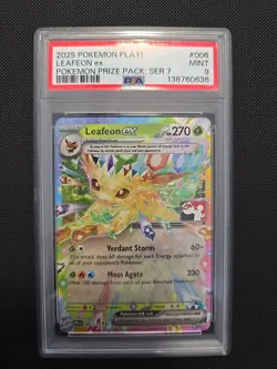 Pokemon Prize Pack Series 7 Prismatic Evolutions Card 006/131 Leafeon EX PSA 9 - Image 1