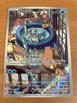 Pokemon Squirtle TCG Full Art Holo Card 148/142 Stellar Crown Illustration Rare - Image 1
