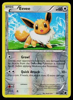 Pokemon Card - Eevee Plasma Freeze 89/116 Common Reverse Holo - Image 1