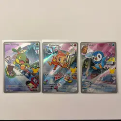 Pokemon First Partner Illustration Collection Turtwig Chimchar Piplup Promos - Image 1