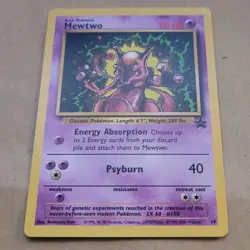 VINTAGE POKEMON BLACK STAR PROMO CARD - #14 MEWTWO (WOTC) NM - Image 1