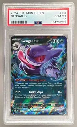 2024 Pokemon Temporal Forces 104 Gengar ex PSA 10 134718279 - Image 1