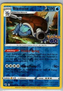 Blastoise Reverse Holo Holo Rare Pokemon GO 017/078 NM - Image 1