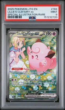 2025 POKEMON JOURNEY TOGETHER SPECIAL ILLUSTRATION LILLIE'S CLEFAIRY EX PSA 9 - Image 1