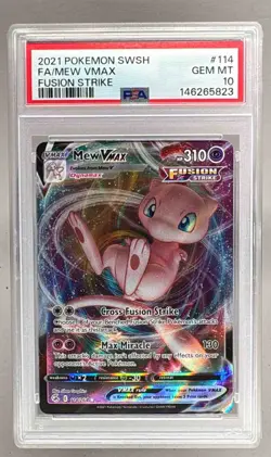 2021 Pokemon Sword & Shield Fusion Strike 114 Mew VMAX PSA 10 146265823 - Image 1