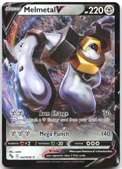 Melmetal V 047/078 Holo V Rare Pokemon GO Pokemon Near Mint - Image 1