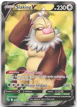 Slaking V 077/078 Ultra Rare Pokemon GO Pokemon Near Mint - Image 1