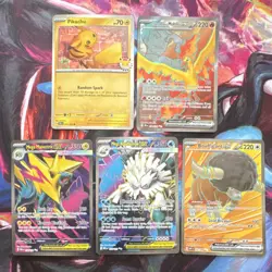 Pokemon TCG EX 5 Card Lot Pikachu Moltres Manectric Abomasnow Bouffalant - Image 1