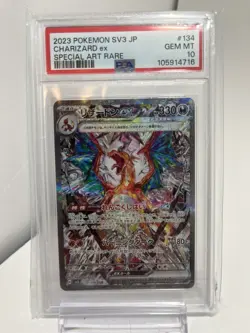 PSA 10 Charizard ex SAR 134/108 Ruler of the Black Flame Pokemon Card Japanese - Image 1