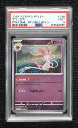 Sylveon Poke Ball Foil Pokemon Prismatic Evolutions PRE PSA 9 MINT - Image 1