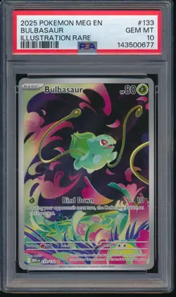 143500677 2025 Pokemon Mega Evolution 133 Bulbasaur Illustration Rare PSA 10 - Image 1