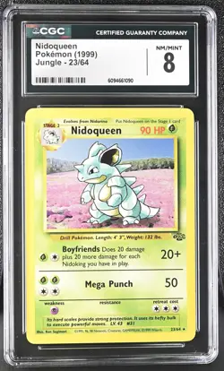 1999 Jungle Pokemon Nidoqueen CGC 8 23/64 - Image 1