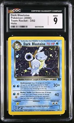 CGC 9 MINT Dark Blastoise 2000 Team Rocket 3/82 Holo Pokemon Card PSA - Image 1