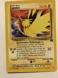 Pokemon Portuguese ZAPDOS Black Star Promo Card #23 RARE - Image 1
