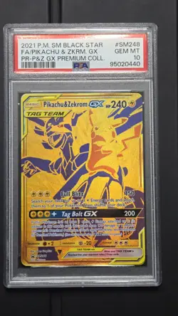 Pokemon - Pikachu & Zekrom GX SM248 **PSA GEM MINT 10** Black Star Promo SM248 - Image 1