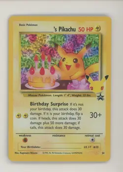 2021 Pokemon Celebration Classic Black Star Promo #24 Birthday Pikachu Holo - Image 1