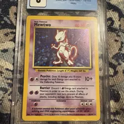 Mewtwo 10/102 Pokemon TCG 1999 Base Set Holo Unlimited Rare Graded Card CGC 8 - Image 3