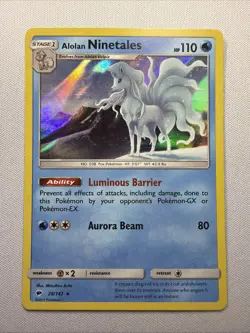 Pokemon TCG Alolan Ninetales Burning Shadows 28/147 Holo Rare - Image 1