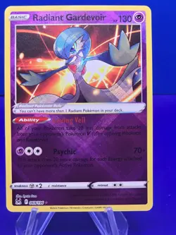 Pokemon TCG Radiant Gardevoir 069/196 Lost Origin Full Art Radiant Rare Holo - Image 1