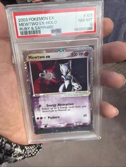 2003 Pokemon EX Ruby & Sapphire Holo Rare Vintage Mewtwo EX 101/109 PSA 8 - Image 2