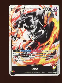 One Piece English ST13-001 Sabo Black & White Alternate Art Leader - Image 1