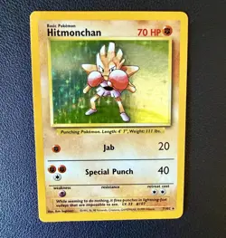 Pokemon TCG Hitmonchan Base Set 7/102 Holo Rare Vintage 1999 LP/MP Unlimited - Image 1