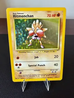 Pokemon TCG Hitmonchan Base Set 7/102 Holo Rare Vintage 1999 LP/MP Unlimited - Image 2