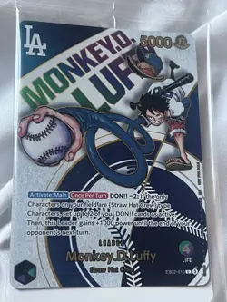 One Piece x Dodgers Callab Monkey D Luffy Promo Card TCG - Image 3
