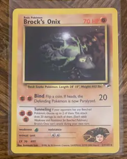 2000 POKEMON GYM HEROES BROCK'S ONIX CARD 21/132 BASIC 70 HP - Image 1