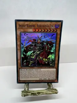 Yugioh Ancient Warrior Rebellious Lu Feng BLVO EN025 Super Rare 1st Edition Card - Image 1