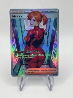 Misty Hydro Pump Rainbow Holo Full Art Waifu Pokemon Card - Image 2