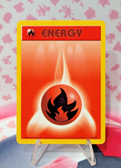 Fire Energy 98/102 Base Set Unlimited Common Pokemon Card NM - Image 1